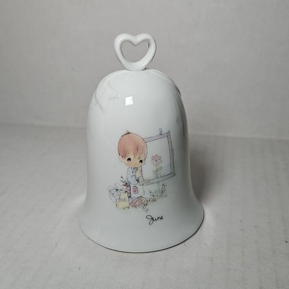 Vintage Enesco 1985 Precious Moments Porcelain Bell Month Of June